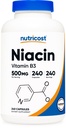 Nutricost Niacin (Vitamine B3) 500mg, 240 Capsules - avec Flushing, non-OGM, sans gluten