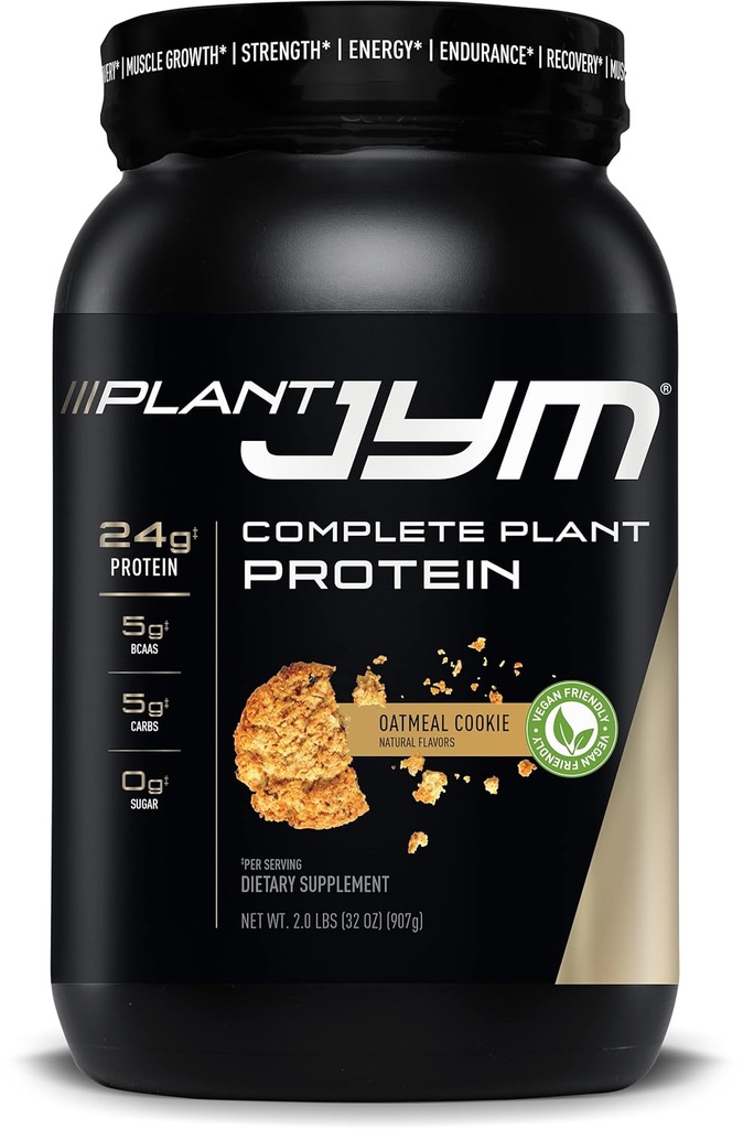 Pflanzen JYM Oatmeal Cookie Gourmet Dairy Freie Pflanzenprotein für Erholung, 5g BCAA, Lactosefrei, Glutenfrei für Männer und Frauen 2lbs