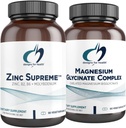 Designs für Gesundheit Magnesium Glycinat Complex (60 Kapseln) & Zink Supreme (90 Kapseln) - Hohe Absorption Magnesium mit Zink Bisglycinat Chelat mit Cofaktoren für Immununterstützung