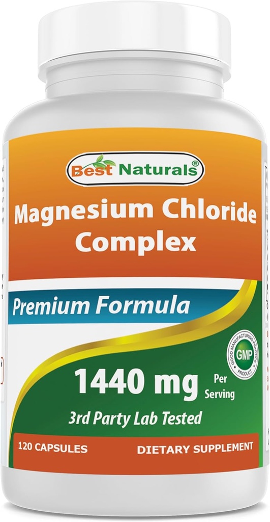 Best Naturals Magnesium Chloride (Cloruro De Magnesio) Complex 1440 mg pro Servierung - 120 Kapseln