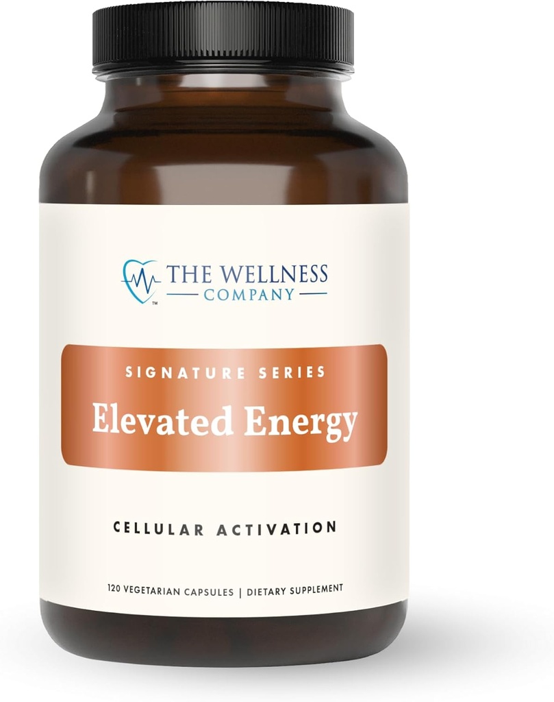 The Wellness Company Elevated Energy | 120 Kapseln (2 Monate Versorgung) | Natürliche Energie Booster mit Kräuterextrakten | Non-GMO, Vegan, Glutenfrei