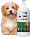 Flüssige Gesundheit Haustiere K9 Omega 3 Fischöl für Hunde - Liquid Omega 3 Ergänzung für Haustiere mit EPA + DPA + DHA - Reduzieren Sie Juckreiz & Shedding, Unterstützung Gelenke, Immunität, Gehirn & Herz Gesundheit - USA Made (16 oz)