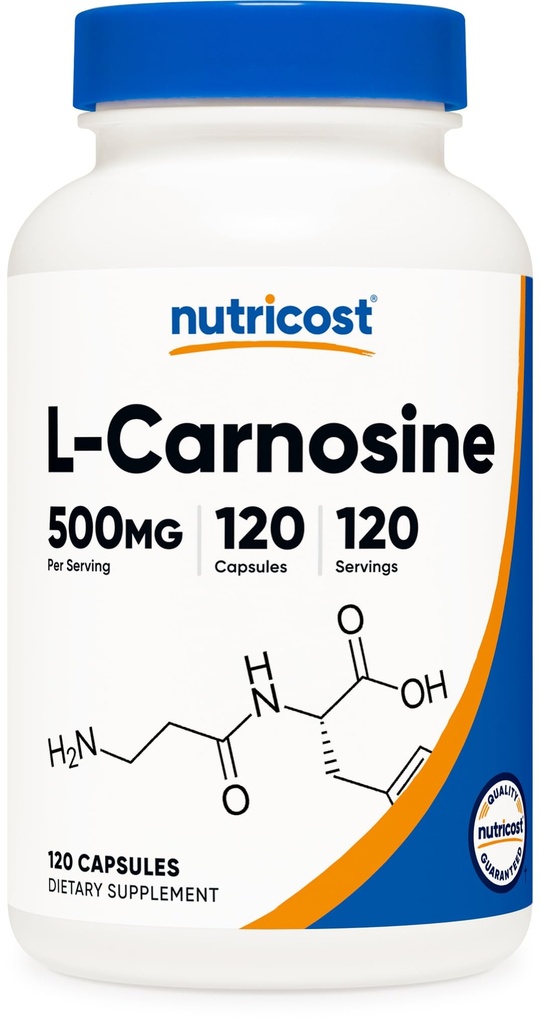 Nutricost L-Carnosine 500mg, 120 Capsules - Sans gluten et sans OGM