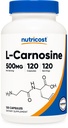 Nutricost L-Carnosine 500mg, 120 Capsules - Sans gluten et sans OGM