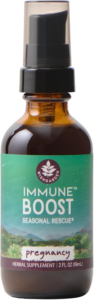WishGarden Herbs Immune Boost for Pregnancy - Plant-Based Herbal Immune Support Supplement w/Echinacea, Immune Boost Tincture for Pregnant & Postpartum Moms, Pregnancy-Safe Immune System Support, 2oz
