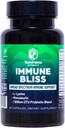 Immune Bliss - Broad Spectrum Daily Wellness Support for Seasonal Sickness | L-Lysine Monolaurin Probiotic Prebiotic Blend | Provides Natural Defense | Vegan Vegetarian Non-GMO | 60 Capsules