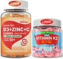 Bundle: Vitamin C + D3 + Zinc Gummies for Adults 50 + & Vitamin K2 Gummies