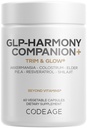 Codeage GLP-Harmony Companion+ Supplement - GLP-1 Agonist Support - Lion's Mane, Pea, Colostrum, Shilajit, Akkermansia, Elder, Citrus Bioflavonoids, Broccoli, Resveratrol - Non-GMO - 60 Kapseln