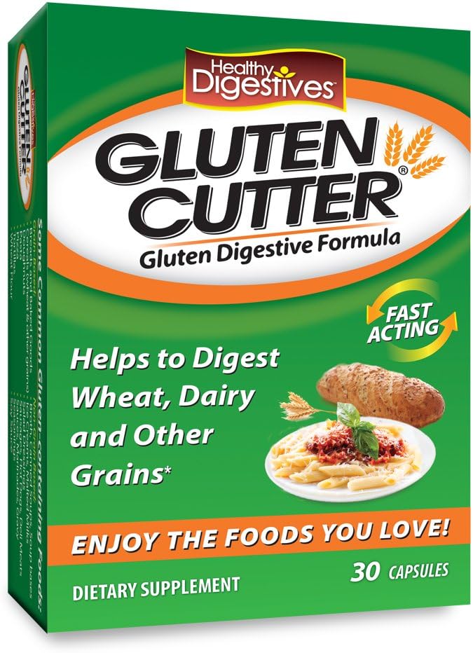 Gesunde Digestives Gluten Cutter Enzyme Formel - Hilft, Ihre Körper Gluten Verdauung und Assist in Breaking Down Wheat, Dairy und andere Getreide - Kapseln - 30 Portionen