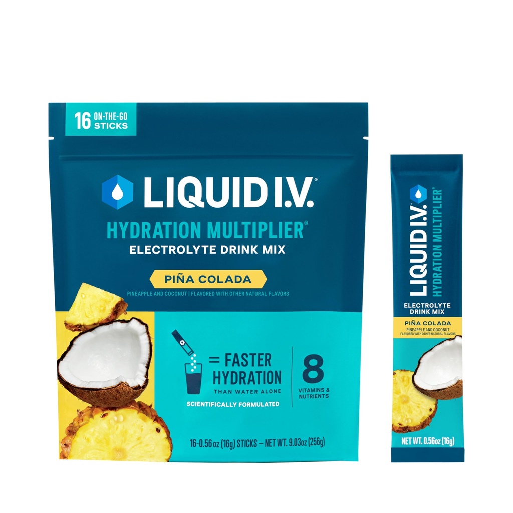 Liquid I.V.® Hydration Multiplier - Pina Colada | Elektrolytpulver-Getränkmischung | 1 Packung (16 Servierungen)