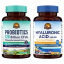 Vitalitown Gut-Skin Bundle (Pack mit 2) | Probiotics 120 Billion CFUs (Item 1) & Hyaluronsäure (Item 2) | 30 + 90 Kapseln