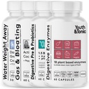 Jugend & Tonic Bloating Relief mit Vor- und Probiotika aus Wasserretention, Gas- oder Lebensmitteldigestion mit Wasserpillen, flüssige Aktivkohle und Verdauungsenzyme Bundle Pack