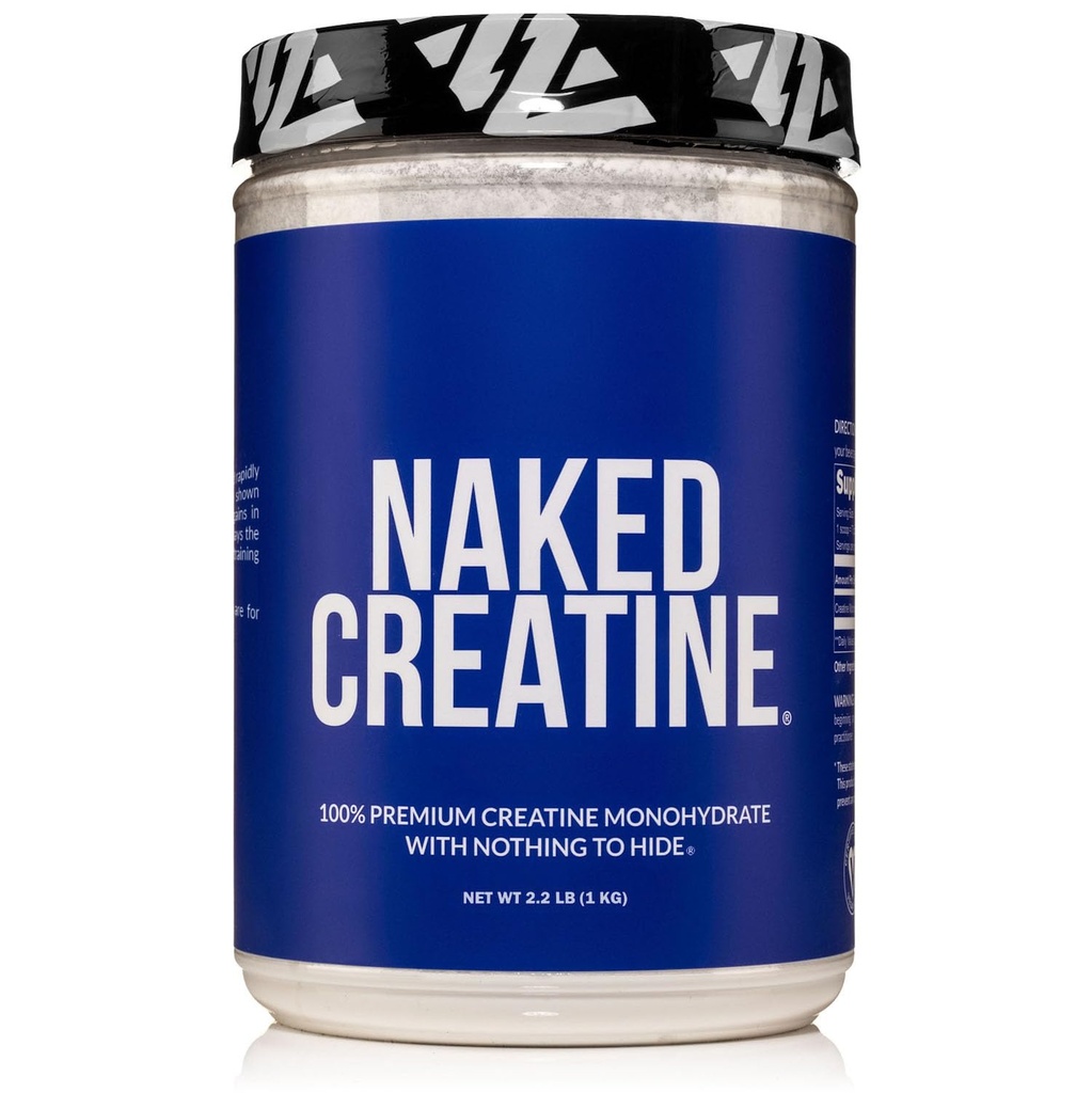 NAKED Pure Micronized Creatine Monohydrate – 200 Servierungen, 1.000g Bulk – NSF zertifiziert, Vegan, Non-GMO, Gluten & Soy Free - Muskelaufbau, Krafttraining, Fitness-Ergänzung
