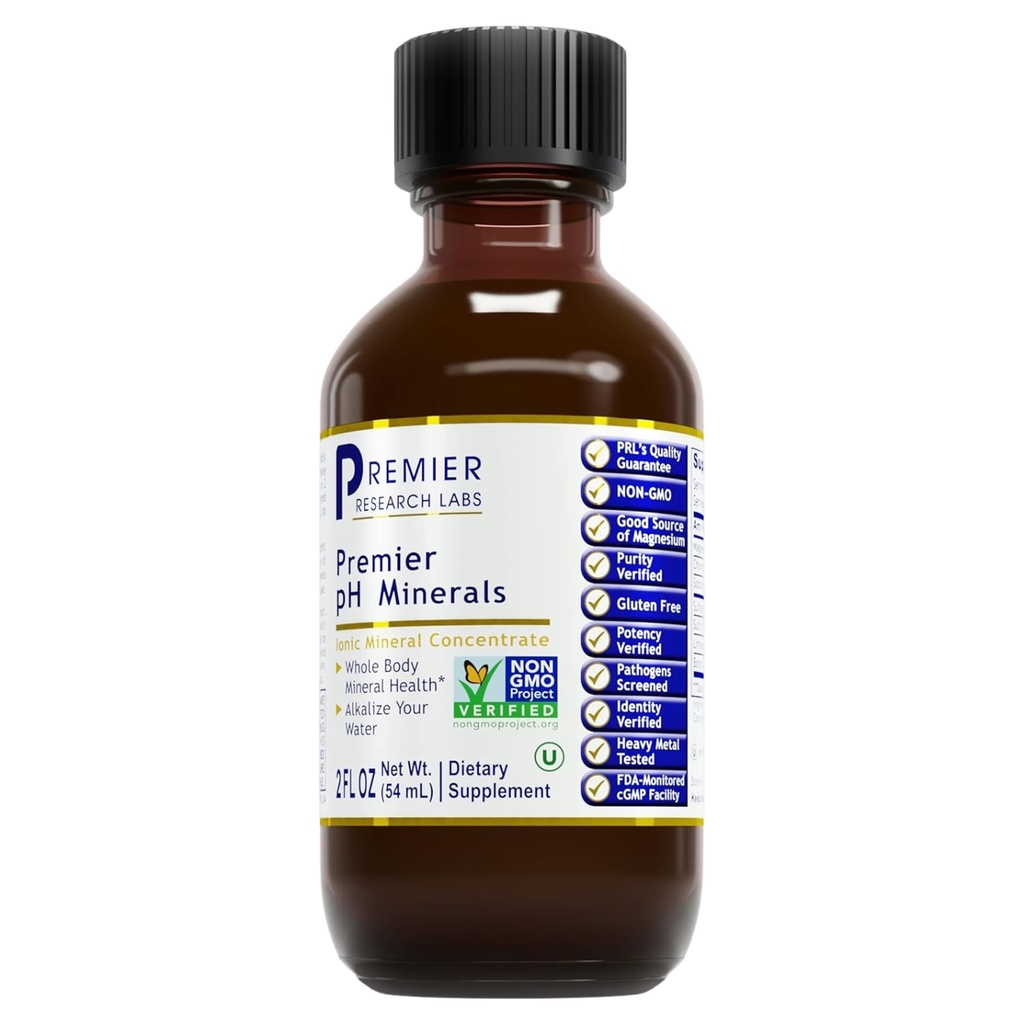 Premier Research Labs Premier pH Minerals - Trace Minerals, Trace Mineral Drops, Mineralstoffe für Wasser, Magnesium-Ergänzung für destilliertes Wasser, Umkehrosmose Wasser, Flüssiger Konzentrat - 2 fl oz