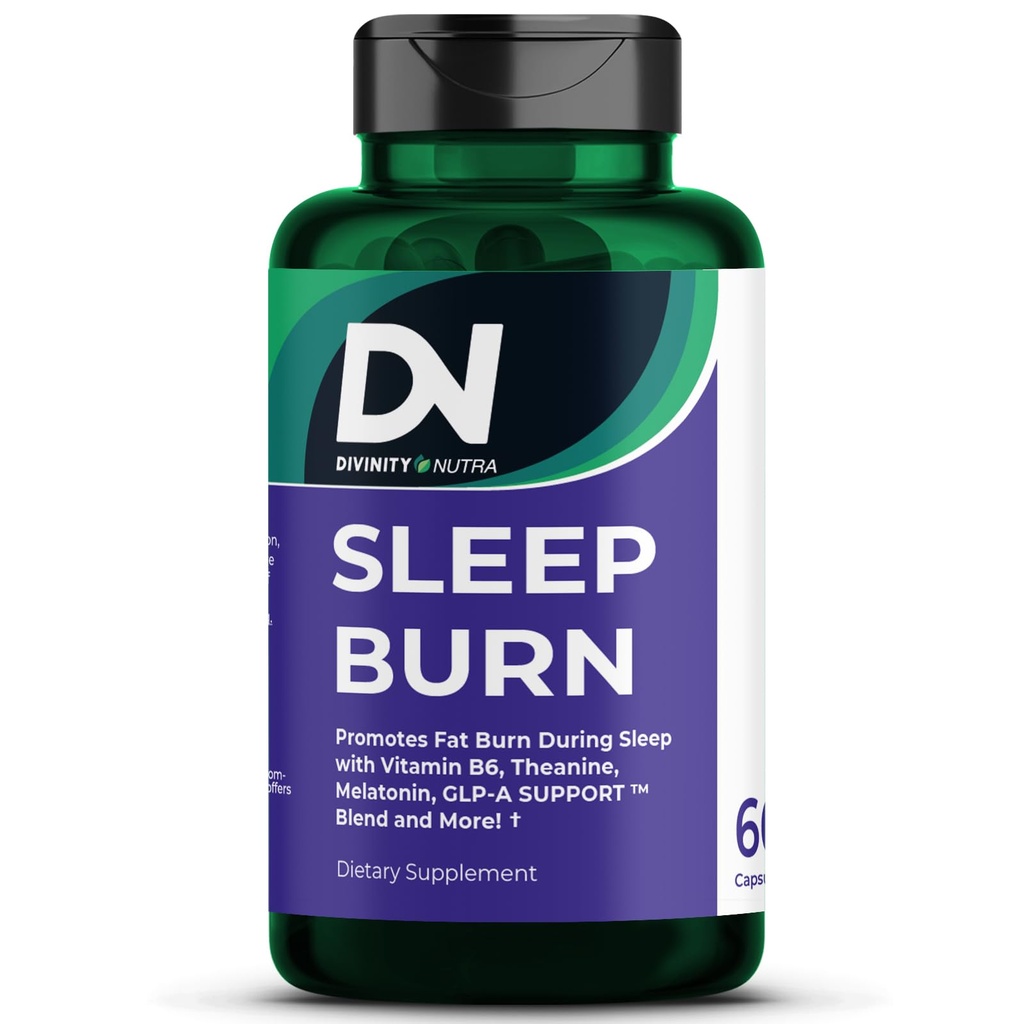 Schlaf Burn Night Time Fat Burner,Night Shred Fat Burner und natürliche Schlaf Unterstützung für Männer und Frauen, Stoffwechsel Booster mit Vitamin B6,L-Theanine Melatonin Astragalus Ceylon Cinnamon Berberine 60ct