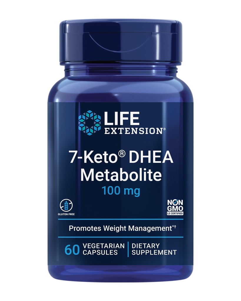 Life Extension 7-Keto DHEA Metabolite – Crank Up Your Fat-Burning Furnace – Non-GMO – Gluten-Free – 100 Mg – 60 Vegetarische Kapseln