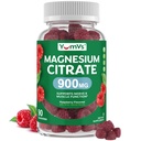 Gommies de Citrate de Magnésium YUM-V – 900mg Gommies de Magnésium hautement absorbantes pour les femmes et les hommes pour soutenir la fonction Nerve, Muscle & Enzyme – Sans gluten, sans casher et framboise (90 comte)