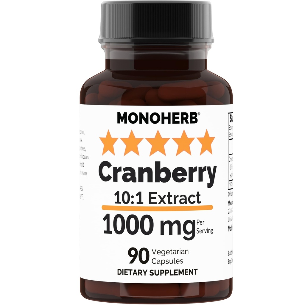 MONOHERB Extrait de canneberge 1000 mg - 90 capsules végétariennes