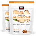 Kraftfaktor Moderne Pilze Weiche Chews, Pilzergänzung mit Lions Mane, Türkei Tail, & Cordyceps zu unterstützen Energie, Immunität, & Digestion, Cinnamon Roll, 120 Soft Chews, 2-Pack