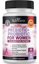 Präbiotika und Probiotika für Frauen - mit schwarzem Cohosh und rotem Klee für Gut, Vaginal und Immune Health Support, Whole Food Digestive Enzymes Capsules, Lactobacillus Probiotic Supplement, 60 Count