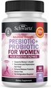 Präbiotika und Probiotika für Frauen - mit schwarzem Cohosh und rotem Klee für Gut, Vaginal und Immune Health Support, Whole Food Digestive Enzymes Capsules, Lactobacillus Probiotic Supplement, 60 Count