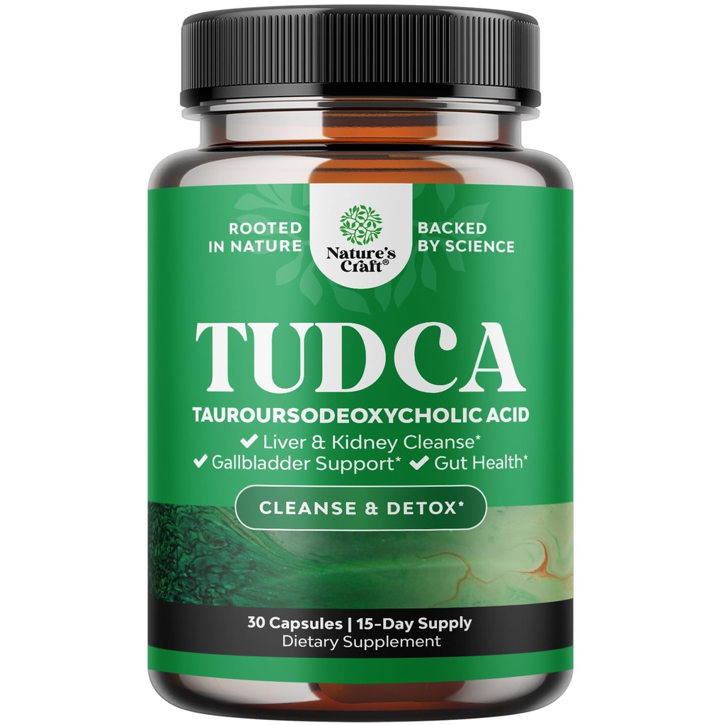 Advanced Bile Salt TUDCA Supplement - Extra Strength TUDCA 500mg pro Servieren Bile Salts für Gallbladder Kidney und Liver Unterstützung - Hohe Reinheit Tauro Ursodeoxycholsäure Leber und Gallbladder Cleanse