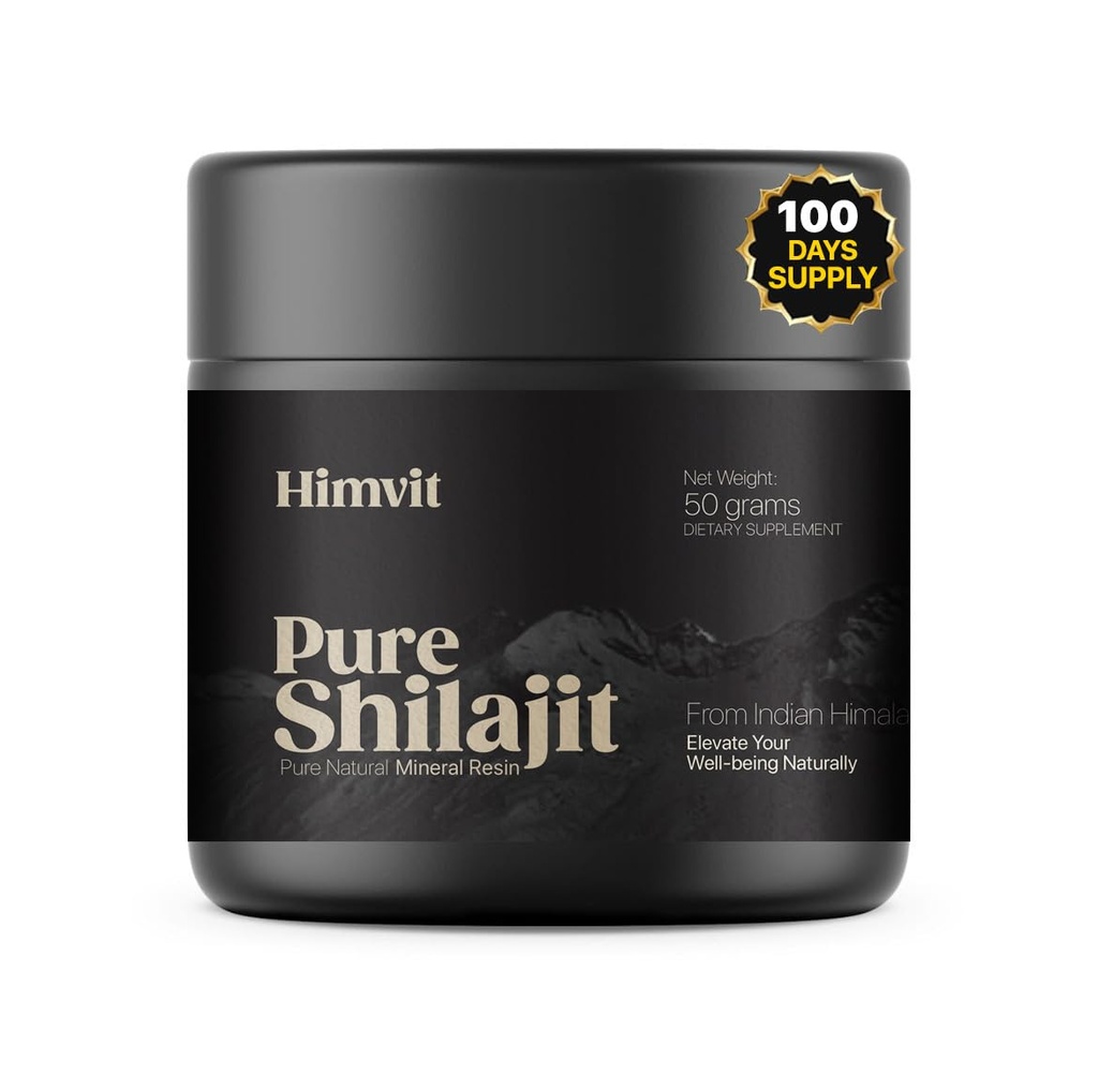 Pure Himalayan Organic Shilajit Resin mit Lab Bericht Super hohe Potenz für Männer & Frauen Fulvic Säure & Trace Minerals Huminsäure Supplement Resin| Unterstützt Energie, Stoffwechsel & Immunität| 50 Gramm