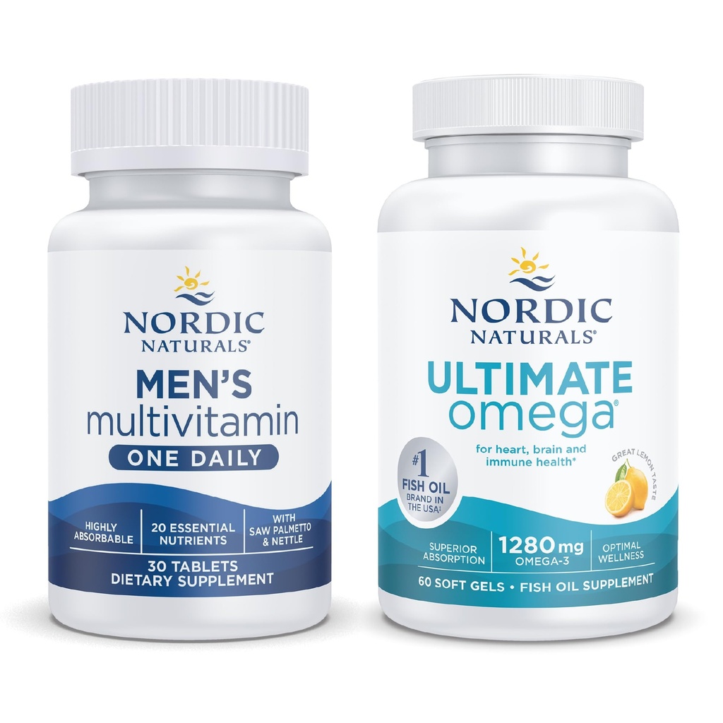Nordic Naturals Starter Pack - Multivitamine homme un jour, Omega ultime