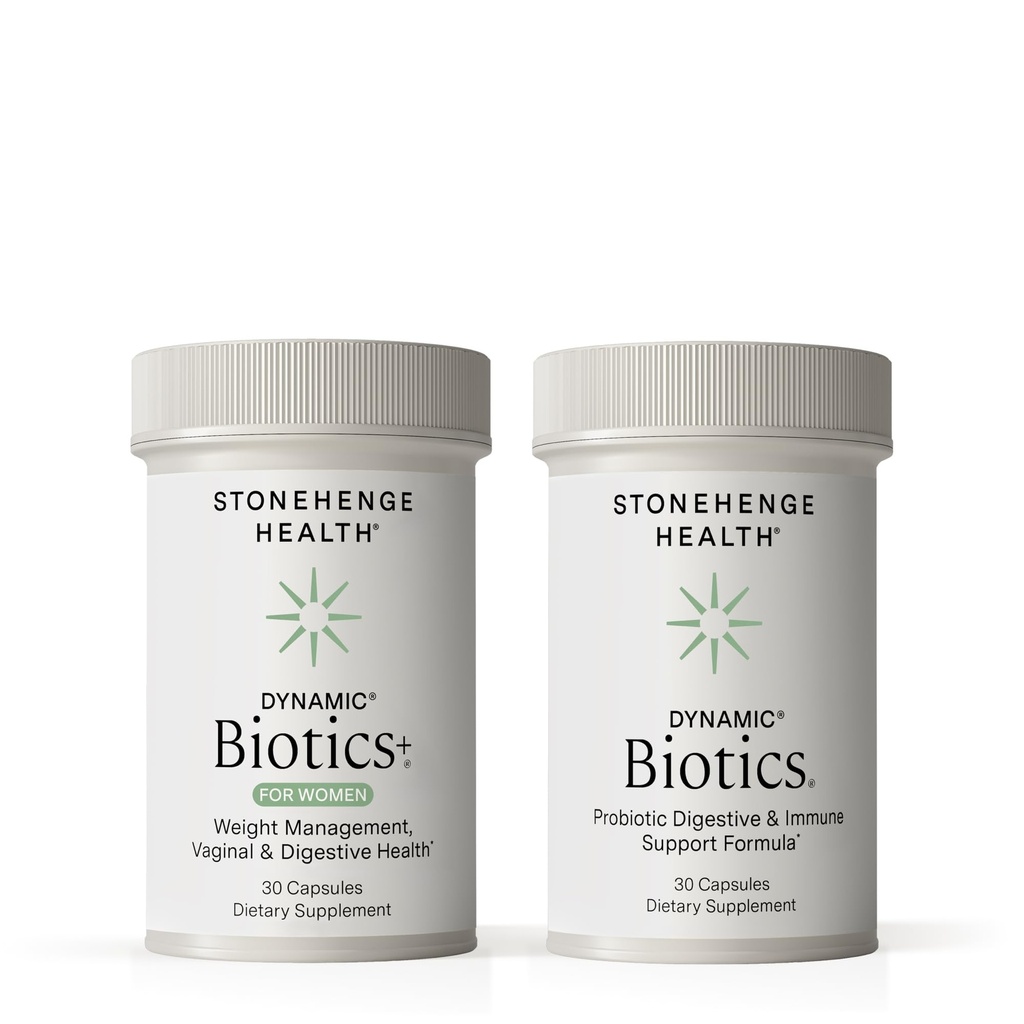 Stonehenge Health Dynamic Biotics+ for Women + Dynamic Biotics Probiotics Suppléments pour soutenir la santé digestive et féminine