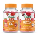 Lebensfähiges Vitamin D Kinder + Biotin Kinder, Gummie Bundle - Große Verkostung, Vitamin-Ergänzung, Glutenfrei, GMO frei, Kaugummi