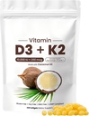Naturespeak Vitamin D3 K2 10000 IU, 2-in-1 Kokosöl Softgels mit 10000 IU VIT D3 + 200 MCG Vitamin K2 für Knochen, Immun- & Herz-Unterstützung | Einfach zu schlucken, Non-GMO, 300 Softgels