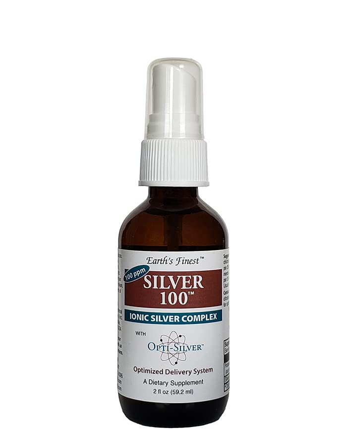 Silber 100 Ionic Silver Complex mit Opti-Silber Optimiertes Liefersystem für Immununterstützung - 100 ppm, 2oz (59,2mL) - Spray