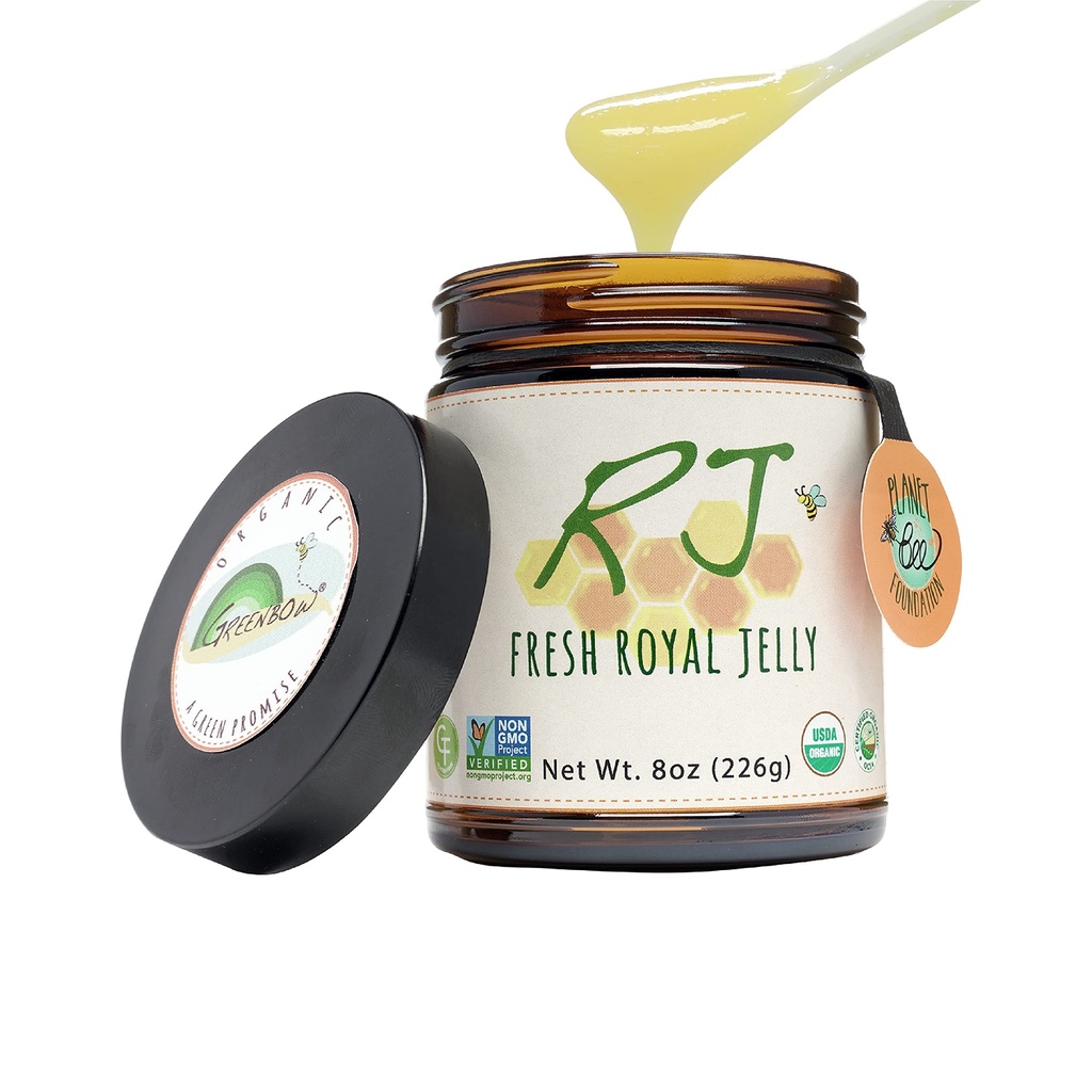 Greenbow Organic Fresh Royal Jelly - 100% USDA Certified Organic, Non-GMO, Halal, Pure, Gluten Free - Eine der meiste Ernährung verpackt - (226g)