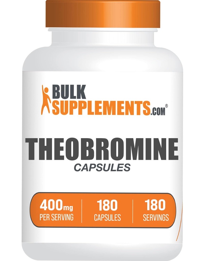 BulkSupplements.com Theobromine Kapseln - Theobromine Supplement, Nootropic Supplement, Theobromine 400mg - Brain & Energy Support - Glutenfrei, 1 Kapsel pro Servierung, 180 Kapseln