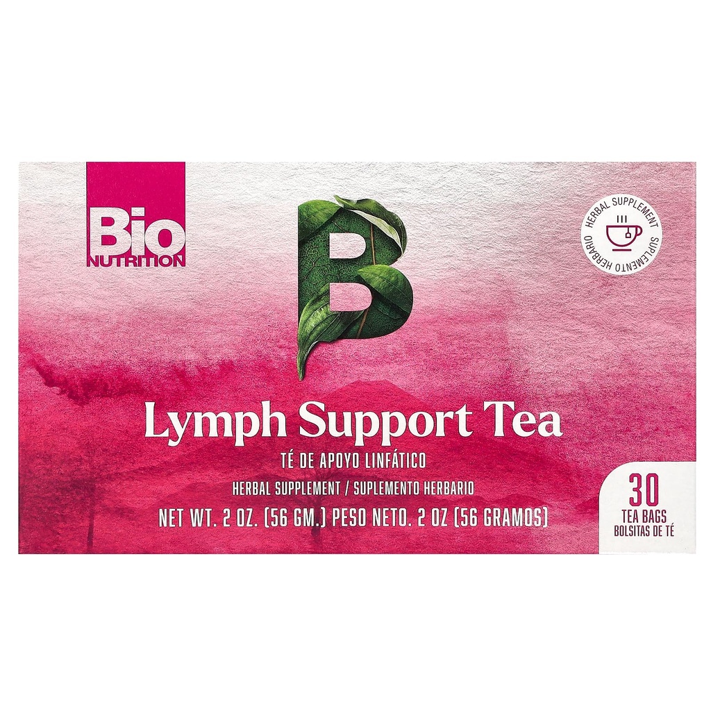 Bio Nutrition Lymphe support thé, sans caféine, 30 sachets de thé, 2 oz (56 g)