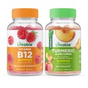 Lebensfähiges Vitamin B12 + Kurkuma, Gummis Bundle - Große Verkostung, Vitamin-Ergänzung, Glutenfrei, GMO frei, Kaubar