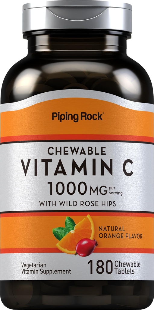Piping Rock Vitamine C Chewable 1000mg de 180 comprimés