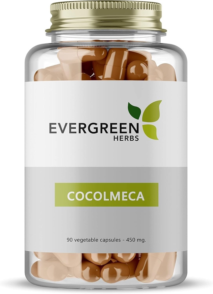 Evergreen Kräuter Cocolmeca Kapseln - 450 mg. - 90 Kapseln - Smilacaceae, Greenbrier, Sarsaparilla, Smilax