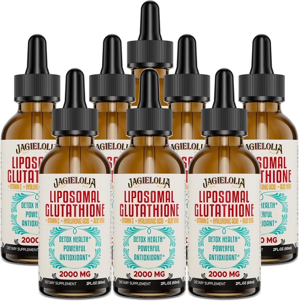 Liposomale Glutathione Liquid 2000MG – Antioxidante Detox-Ergänzung für Damen und Herren, Aging Defense, Liver Function & Energy, mit Hyaluronsäure + Aloe Vera + Vitamin C, Natural & Vegan, 16 FL.OZ