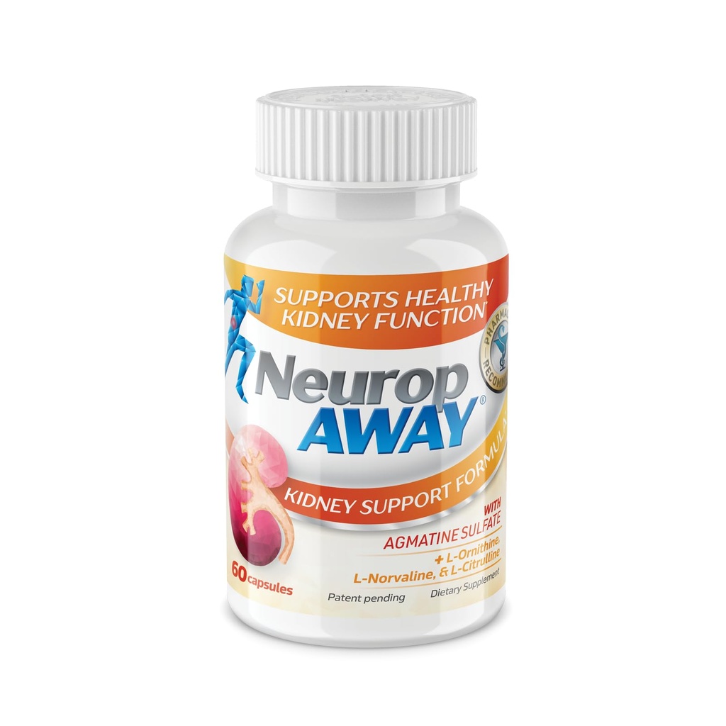 NeuropAWAY Kidney Support Supplement mit Agmatin-Sulfat, L-Novalin, L-Ornithin, L-Citrulline bietet schnelle, leistungsfähige Nierenunterstützung, 60CT