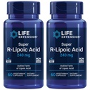 Extension de vie Super acide R-lipoïque – Vieillissement sain, défense contre le stress oxydatif – avec 240 mg de R-forme active de l'acide R-lipoïque – Sans gluten – Non-OGM – Végétarien – 60 Capsules (2 Pack)