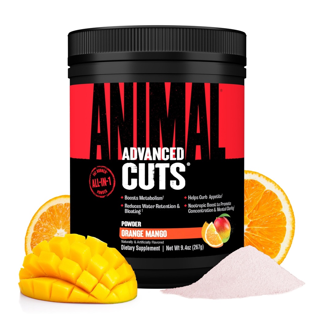 Animal Cuts Thermogenic Fat Burner Powder - Gewichtsverlust für Frauen und Männer für Stoffwechsel, Energie, Fokus und Nootropic Brain Unterstützung mit Ketonen Appetite Suppressant - Orange Mango Flavor