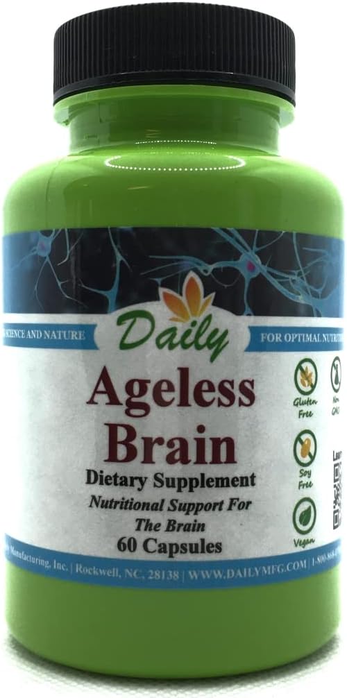 Tägliche Herstellung Ageless BrainTM (Methylfolat, B12, Resveratrol, Lutein, Zeaxanthin, Ashwagandha Extract, Curcumin, Astaxanthin & Inulin)