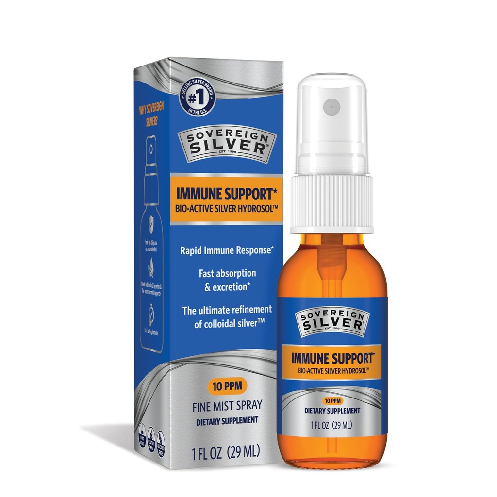 Sovereign Silver Bioactive Silver Hydrosol 10 PPM Fine Mist Spray, 1 Unze