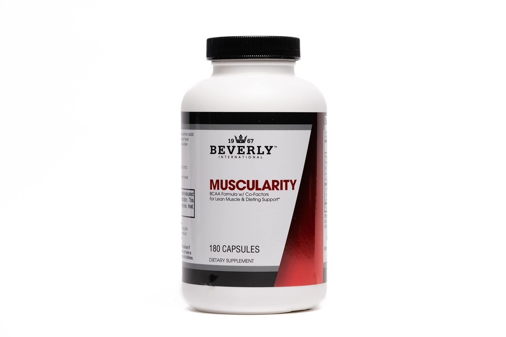 Beverly International Muscularity Specialty BCAA Formula, 180 Kapseln. Verzweigte Kette Aminosäuren + Chrom Picolinat, B6-B12. Verbessert Energie-Mebolismus - Muskelrückgewinnung - Muskelschutz.