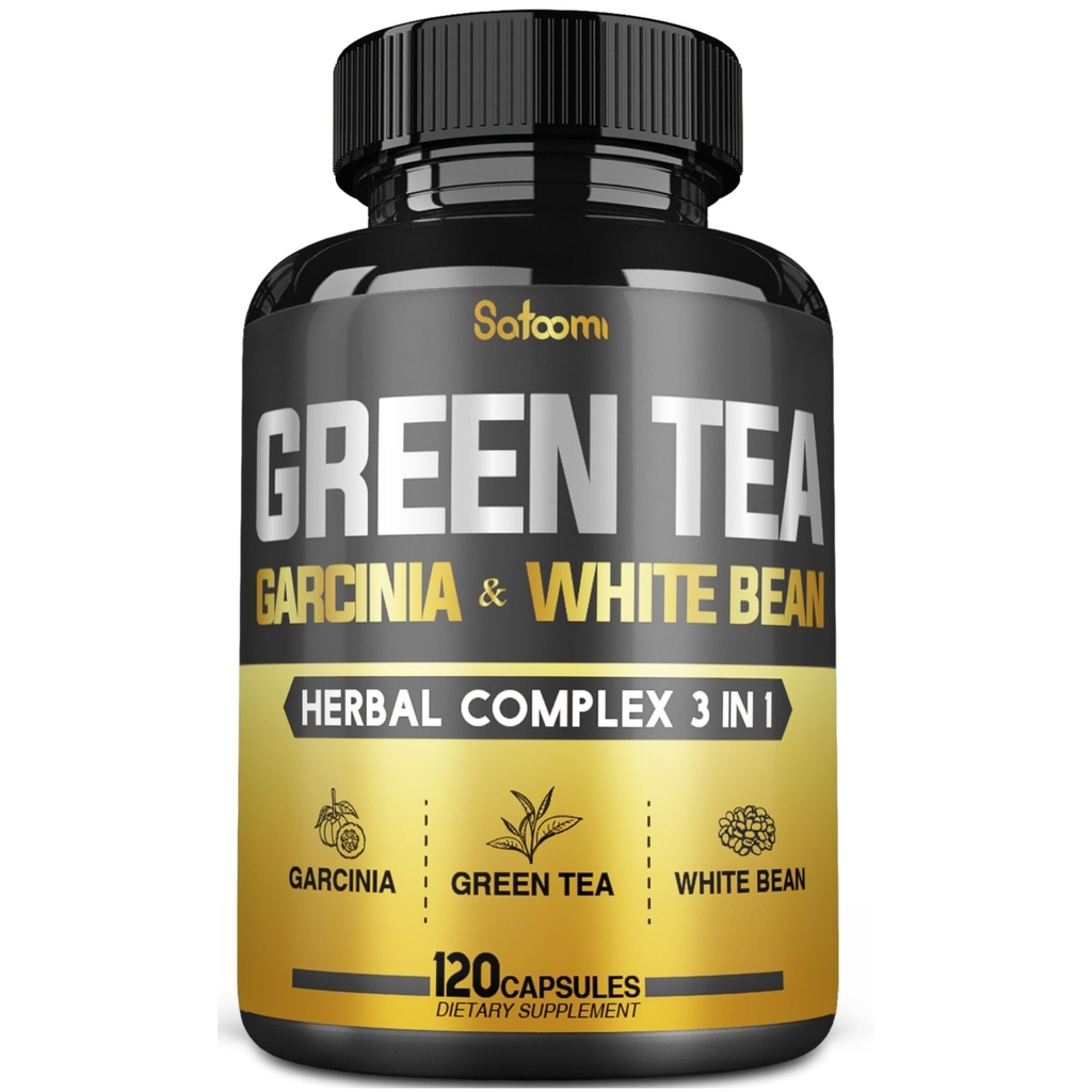 Grüner Tee Extrakt Pille EGCG 16000Mg pro Servieren mit 12000Mg Grüner Tee, 2000Mg Garcinia Cambogia & 2000Mg Weiße Nierenbohne - Unterstützung Körper Balance, Herz & Immune Gesundheit - 120 Kapseln 2 Monat Versorgung