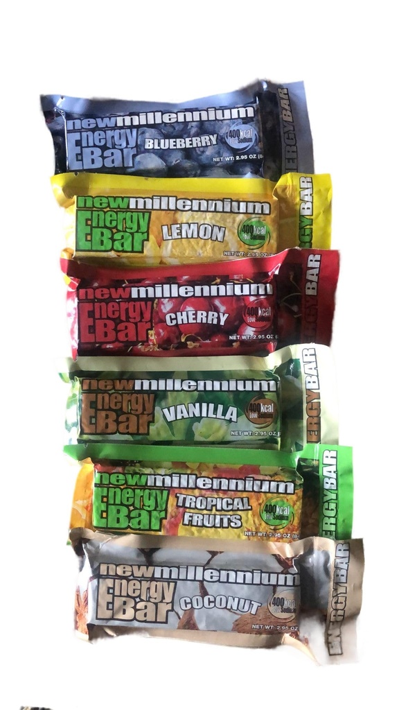 Millennium Energy Bars Assortiments de saveurs incluant le guide d'urgence