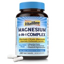 Magnesium Complex Supplement 6 in 1, 1160mg Chelat Magnesium für maximale Absorption, Hilfe mit besserem Schlaf, Entspannung & Nerve Calm, 240 Vegan Kapseln, Non GMO & Gluten kostenlos