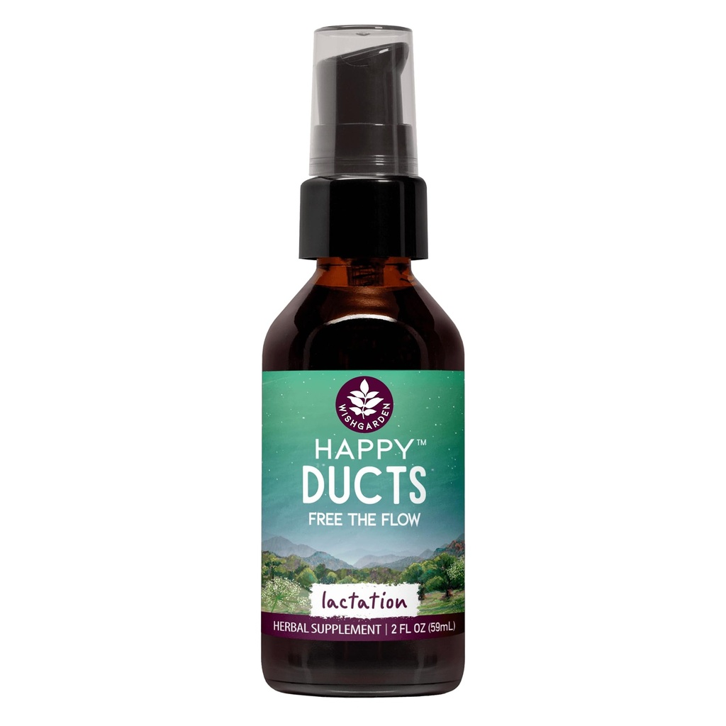 WishGarden Herbs Happy Ducts Soutien à la lactation - Supplément de relâchement du lait clogué, Supplément de soutien à l'allaitement maternel à base de plantes Teinture pour soulagement de l'engorgement mammaire et ducts de lait clogués, 2oz
