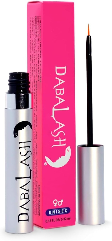 DABALASH Professional Eyelash & Eyebrow Growth Serum with Castor Oil – Promotes the Appearance of Naturally Longer, Fuller, Thicker & Stronger Lash + Brow Hair – 0.18 oz